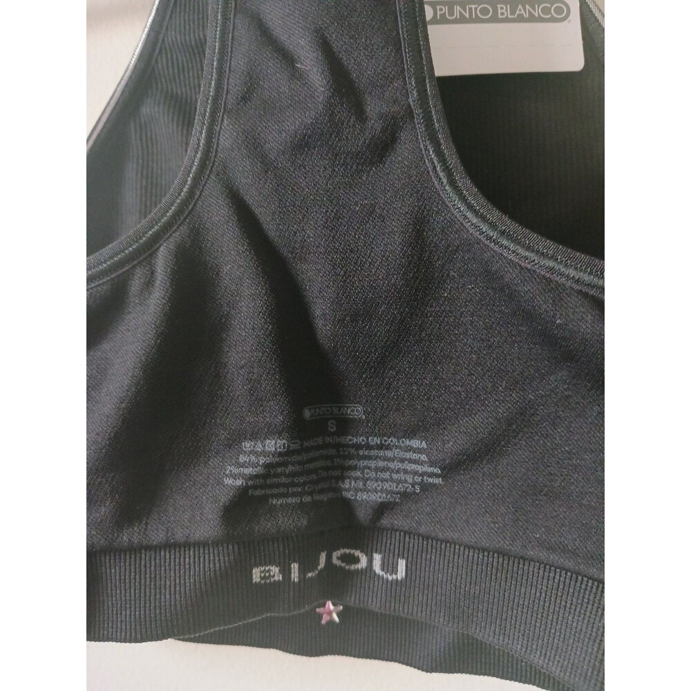 Punto Blanco Sports Bra S Black Wireless‎ Racerback Yoga Gym Comfort - Picture 6 of 6